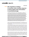 Cover page: Bio-impedance method to monitor colon motility response to direct distal colon stimulation in anesthetized pigs