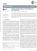 Cover page: Polymer sieving matrices in microanalytical electrophoresis