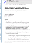 Cover page: Parenting and adolescents' psychological adjustment: Longitudinal moderation by adolescents' genetic sensitivity.