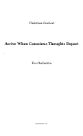 Cover page: Arrive When Conscious Thoughts Depart