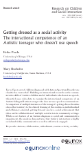 Cover page: Getting Dressed as a Social Activity: The Interactional Competence of an Autistic Teenager who Doesn’t Use Speech