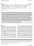 Cover page: Craving changes in first 14 days of addiction treatment: an outcome predictor of 5 years substance use status?