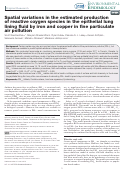 Cover page: Spatial variations in the estimated production of reactive oxygen species in the epithelial lung lining fluid by iron and copper in fine particulate air pollution