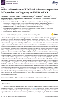 Cover page: miR-128 Restriction of LINE-1 (L1) Retrotransposition Is Dependent on Targeting hnRNPA1 mRNA