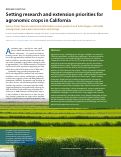 Cover page: Setting research and extension priorities for agronomic crops in California