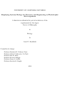 Cover page: Employing Systems Biology for Discovery and Engineering in Phototrophic Microorganisms