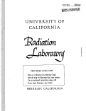 Cover page: LATTICE PARAMETERS OF SOME RARE EARTH COMPOUNDS AND A SET OF CRYSTAL RADII