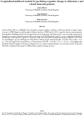 Cover page: Longitudinal multilevel models for predicting cognitive change in Alzheimer's and related dementia patients