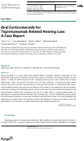 Cover page: Oral Corticosteroids for Teprotumumab-Related Hearing Loss: A Case Report.