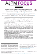 Cover page: A Social Media–Based Public Health Campaign to Reduce Indoor Tanning in High-Risk Populations