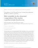 Cover page: Diel variability in the elemental composition of the marine cyanobacterium Synechococcus