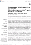 Cover page: Mechanisms of Arrhythmogenicity of Hypertrophic Cardiomyopathy-Associated Troponin T (TNNT2) Variant I79N