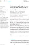 Cover page: Moral reasoning through the eyes of persons with behavioral variant frontotemporal dementia