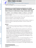 Cover page: Endogenous sex steroid hormones and glucose in a South‐Asian population without diabetes: the Metabolic Syndrome and Atherosclerosis in South‐Asians Living in America pilot study