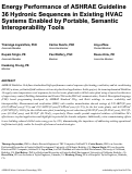 Cover page of Energy Performance of ASHRAE Guideline 36 Hydronic Sequences in Existing HVAC Systems Enabled by Portable, Semantic Interoperability Tools