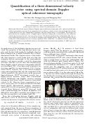 Cover page: Quantification of a three-dimensional velocity vector using spectral-domain Doppler optical coherence tomography.