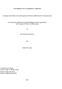 Cover page: Learning about Objects from Interpersonal Verbal and Emotional Communication