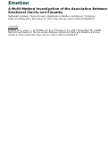 Cover page: A Multi-Method Investigation of the Association Between Emotional Clarity and Empathy