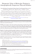 Cover page: Diagnostic value of molecular testing in sonographically suspicious thyroid nodules