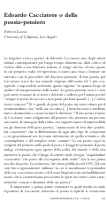 Cover page: Edoardo Cacciatore o della poesia-pensiero