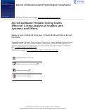 Cover page: Are School-Based Problem-Solving Teams Effective? A Meta-Analysis of Student- and Systems-Level Effects