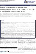 Cover page: Clinical characteristics of patients with spinocerebellar ataxias 1, 2, 3 and 6 in the US; a prospective observational study