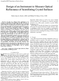Cover page: Design of an Instrument to Measure Optical Reflectance of Scintillating Crystal Surfaces
