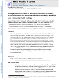 Cover page: Using needs assessment to develop curricula for screening, brief intervention, and referral to treatment (SBIRT) in academic and community health settings.