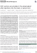 Cover page: AAV vectors accumulate in the pineal gland after injections into the brain or spinal cord