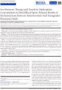 Cover page: Sex Hormone Therapy and Tenofovir Diphosphate Concentration in Dried Blood Spots: Primary Results of the Interactions Between Antiretrovirals And Transgender Hormones Study