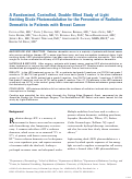 Cover page: A randomized, controlled, double-blind study of light emitting diode photomodulation for the prevention of radiation dermatitis in patients with breast cancer.