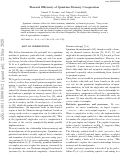 Cover page: Thermal Efficiency of Quantum Memory Compression