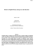 Cover page: Return to English Fluency Among Race and Education