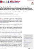 Cover page: High-Quality Draft Genome Sequences of the Uncultured Delta3 Endosymbiont (Deltaproteobacteria) Assembled from Metagenomes of the Gutless Marine Worm Olavius algarvensis