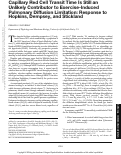 Cover page: Capillary Red Cell Transit Time Is Still an Unlikely Contributor to Exercise-Induced Pulmonary Diffusion Limitation: Response to Hopkins, Dempsey, and Stickland