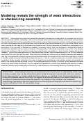 Cover page: Modeling reveals the strength of weak interactions in stacked-ring assembly.