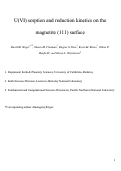 Cover page: U(VI) sorption and reduction kinetics on the magnetite (111) surface