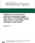 Cover page: Multispectral cross-polarization reflectance measurements suggest high contrast of demineralization on tooth surfaces at wavelengths beyond 1300 nm due to reduced light scattering in sound enamel