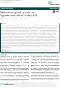 Cover page: Meibomian gland dysfunction: hyperkeratinization or atrophy?