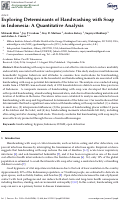 Cover page: Exploring Determinants of Handwashing with Soap in Indonesia: A Quantitative Analysis