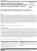 Cover page: Disclosure of HIV Status in Healthcare Settings: Practices and Considerations among Women Living with HIV/AIDS in Vietnam.