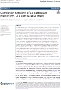 Cover page: Correlation networks of air particulate matter ( PM 2.5   ): a comparative study.