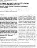 Cover page: Oxidative damage in telomeric DNA disrupts recognition by TRF1 and TRF2