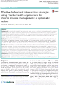 Cover page: Effective behavioral intervention strategies using mobile health applications for chronic disease management: a systematic review.