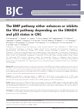 Cover page: The BMP pathway either enhances or inhibits the Wnt pathway depending on the SMAD4 and p53 status in CRC