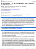 Cover page: GST-His purification: a two-step affinity purification protocol yielding full-length purified proteins.