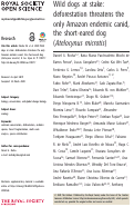 Cover page: Wild dogs at stake: deforestation threatens the only Amazon endemic canid, the short-eared dog (Atelocynus microtis)