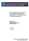 Cover page: Ethnic Identity and the Daily Psychological Well-Being of Adolescents From Mexican and Chinese Backgrounds