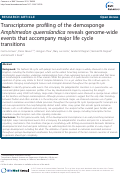 Cover page: Transcriptome Profiling of the Demosponge Amphimedon queenslandica Reveals Genome-wide Events that Accompany Major Life Cycle Transitions