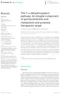 Cover page: The 7-α-dehydroxylation pathway: An integral component of gut bacterial bile acid metabolism and potential therapeutic target.